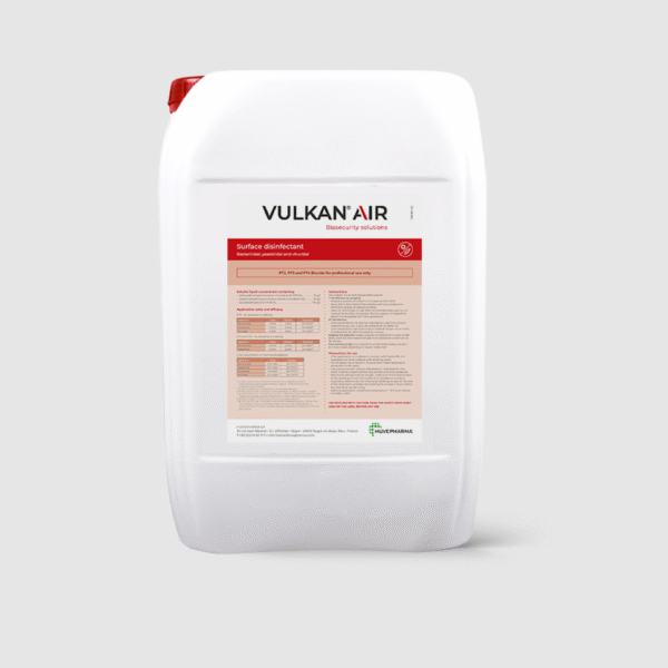 Vulkan to preparat dezynfekcyjny najnowszej generacji, do zwalczania chorób zakaźnych w stężeniu 0,3%. Skuteczność potwierdzono m.in. przeciwko salmonelli w temperaturze 10°C.